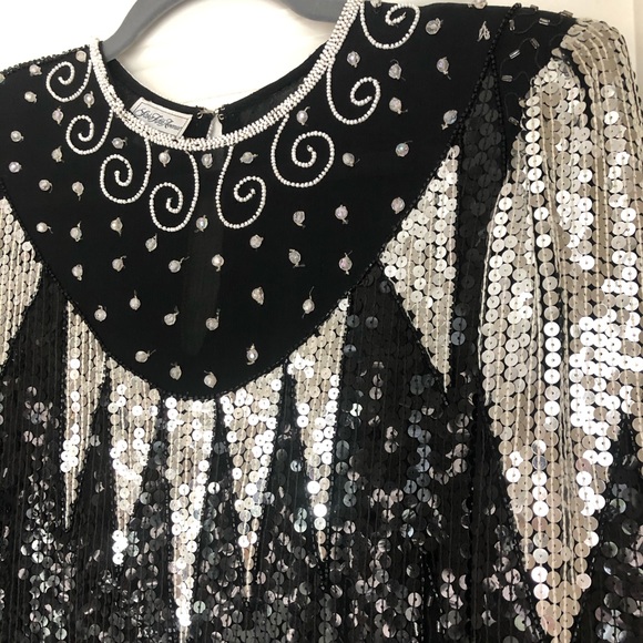 Vintage SAKS FIFTH AVENUE Sequin Top - Picture 5 of 8